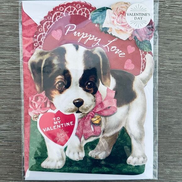 Puppy Love Valentine’s Day Dog Greeting Card - Picture 2 of 3